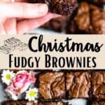 Christmas Fudgy Brownies Pinterest Image middle design banner