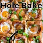 Egg in a Hole Bake Pinterest Image top outlined title