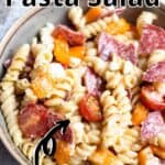 Mother's Day Easy Pasta Salad Pinterest Image top outlined title