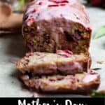 Mother's Day Strawberry Bread Pinterest Image bottom black banner