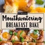 Mouthwatering Breakfast Bake Pinterest Image middle design banner