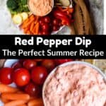 Roasted Red Pepper Dip Pinterest Image middle black banner