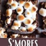 S'mores Brownies Recipe Pinterest Image bottom design banner