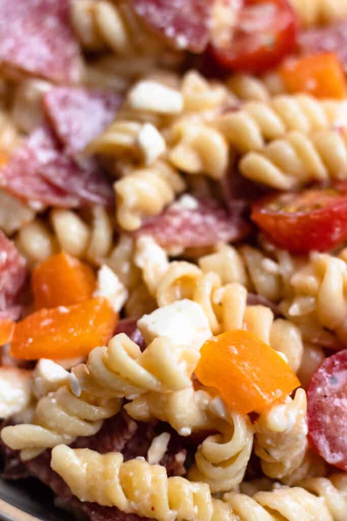 close up of Easy Pasta Salad recipe