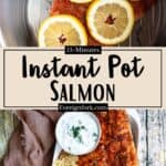 Instant Pot Lemon Salmon Recipe Pinterest Image middle design banner