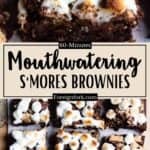 S'mores Brownies Recipe Pinterest Image middle design banner