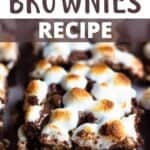 S'mores Brownies Recipe Pinterest Image top design banner