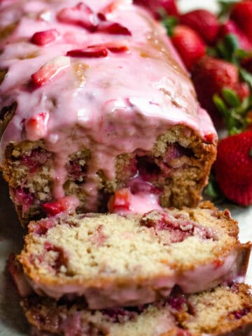 Close up of strawberry bread