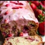 The Perfect Strawberry Bread Recipe Pinterest Image top black banner