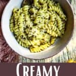 Instant Pot Creamy Pesto Pasta Recipe Pinterest Image bottom design banner
