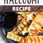 Grilled Halloumi Recipe Pinterest Image top design banner