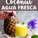 Pineapple Coconut Agua Fresca Pinterest Image top design banner