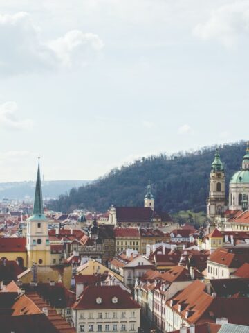 Red roofs in Prague, Czechia