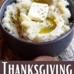 Thanksgiving Mashed Potatoes Pinterest Image bottom design banner