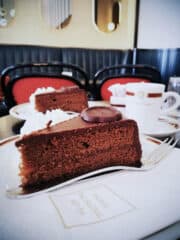 Austrian food: Slice of Sacher torte cake