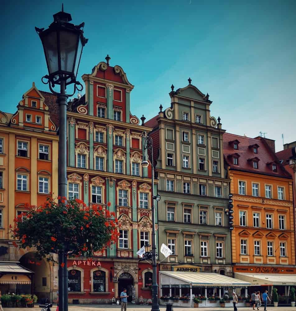Colorful buildings in Poland
