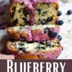 Easy Blueberry Bread Recipe Pinterest Image bottom design banner