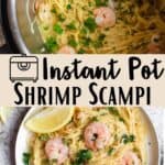 Instant Pot Shrimp Scampi Pinterest Image middle design banner