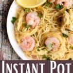 Instant Pot Shrimp Scampi Pinterest Image bottom design banner