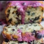 Delicious Blueberry Bread Recipe Pinterest Image top black banner