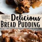 Quick and Easy Bread Pudding Pinterest Image middle design banner