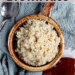 Instant Pot Brown Rice Pinterest Image top clear striped banner