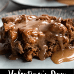 Valentine's Day Bread Pudding Pinterest Image bottom black banner