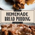 Homemade Bread Pudding Recipe Pinterest Image middle design banner