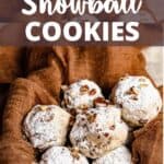 Christmas Snowball Cookies Pinterest Image top design banner