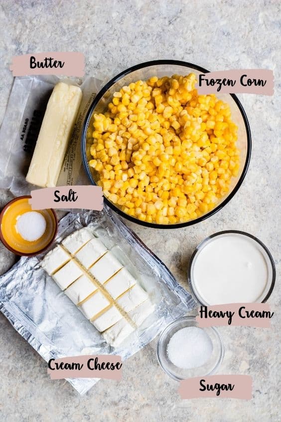 Homemade Creamed Corn Ingredients 