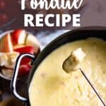 Homemade Fondue Recipe Pinterest Image top design banner