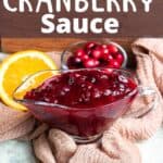 Pinterest Graphic for Cranberry Sauce