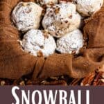 Christmas Snowball Cookies Pinterest Image bottom design banner