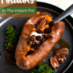 Thanksgiving Instant Pot Sweet Potatoes Pinterest Image Top Left Banner