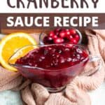 Instant Pot Cranberry Sauce with Orange Juice Pinterest Image top design banner