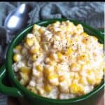Thanksgiving Instant Pot Creamed Corn Recipe Pinterest Image top black banner