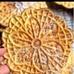 Christmas Pizzelle Cookies Pinterest Image top black banner