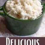 Delicious White Rice Recipe Pinterest Image bottom design banner