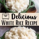 Delicious White Rice Recipe Pinterest Image middle design banner