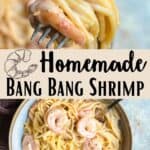 Homemade Bang Bang Shrimp Pinterest Image middle design banner