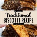 Traditional Italian Biscotti Recipe Pinterest Image middle design banner