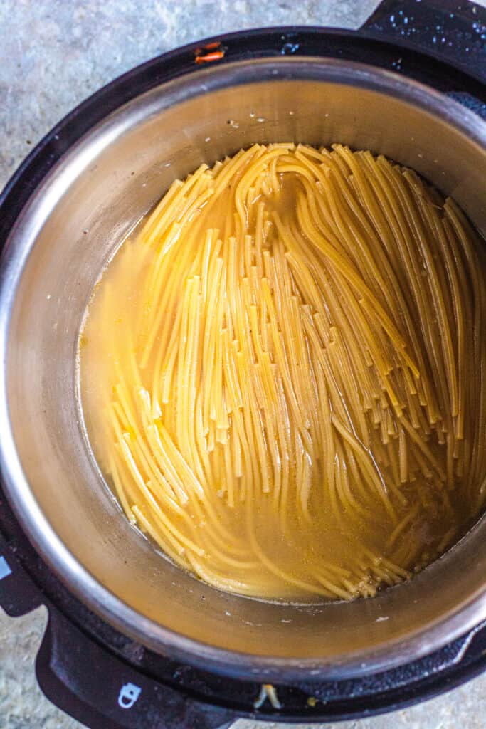 Cooked noodles in the instant pot