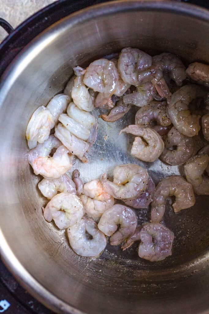 shrimp cooking in the instant pot