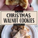 Christmas Walnut Cookies Recipe Pinterest Image middle design banner