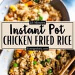 Instant Pot Chicken Fried Rice Recipe pinterest image middle design banner