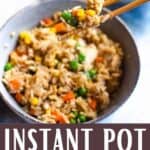 Instant Pot Chicken Fried Rice Pinterest Image bottom design banner