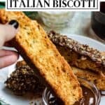 Traditional Italian Biscotti Pinterest Image white top design banner