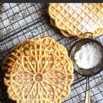 Traditional Italian Pizzelle Pinterest Image top gray banner