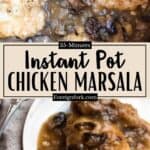 Instant Pot Chicken Marsala Pinterest Image middle design banner