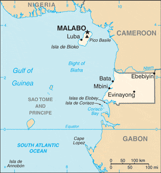 Equatorial Guinea on a map 